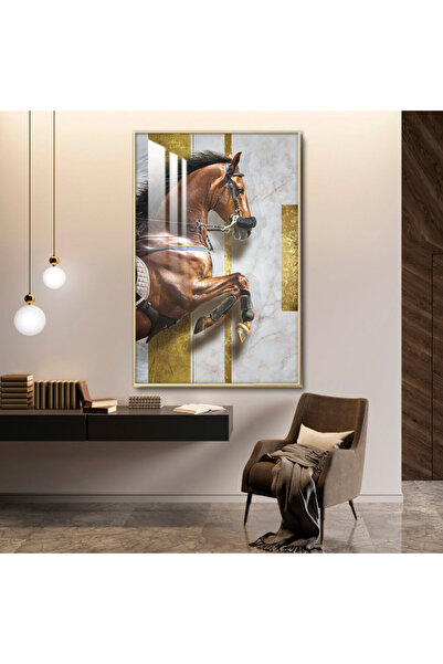 SND لوحة جدارية خشبية فاخرة مع برواز بني و طبقة من الاكرليك الشفاف