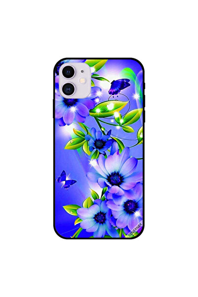 Covernex غطاء حماية لجهاز iPhone 11 بنقشة فراشات وزهور زرقاء