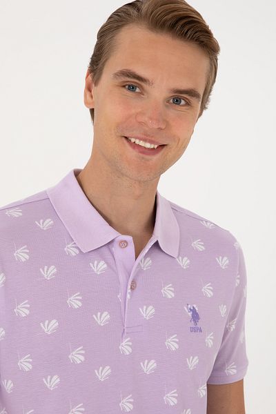 U.S. Polo Assn. Men's Regular Fit Lilac Polo Neck T-Shirt 50299661-Vr034