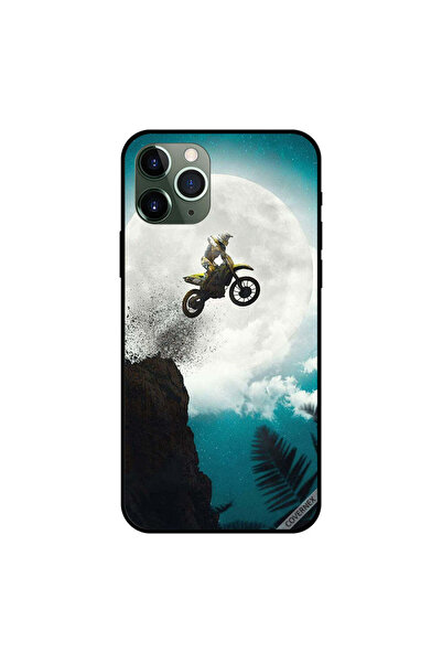 Covernex غطاء حماية لجهاز iPhone 11 Pro بتصميم "رحلة إلى القمر على دراجة"