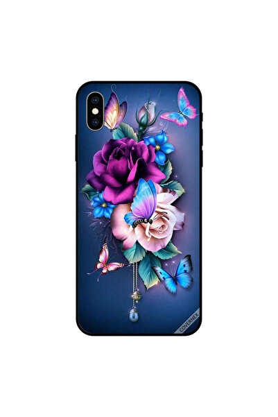 Covernex غطاء حماية لجهاز iPhone XS MAX برسومات فراشات وزهور جميلة