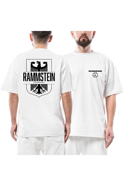Z zepplin Rammstein Γερμανία Μπλουζάκι με στάμπα μπροστά πίσω λευκό oversize
