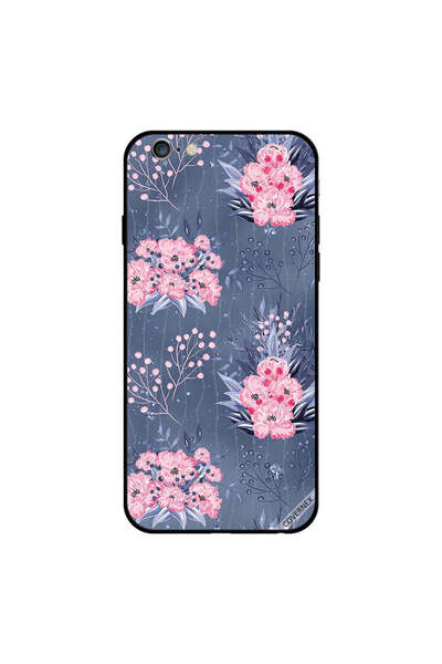 Covernex غطاء حماية لجهاز iPhone 6s Plus بنقشة زهور وردية رمادية داكنة