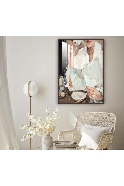 SND لوحة جدارية خشبية بتصميم فتاة مع برواز شامبين و طبقة من الاكرليك الشفاف