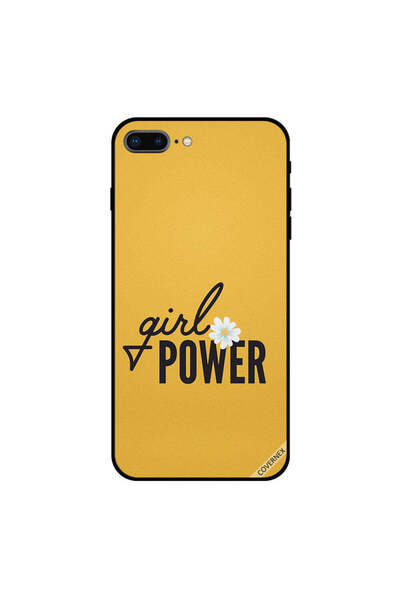 Covernex غطاء حماية لهاتف iPhone 7 Plus بتصميم فتاة قوية وزهرة بيضاء