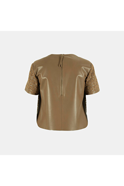 Desa Women's Tan Leather Detailed Blouse