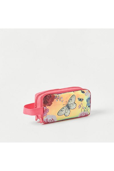 Juniors Butterfly Print 2-Compartment Pencil Pouch