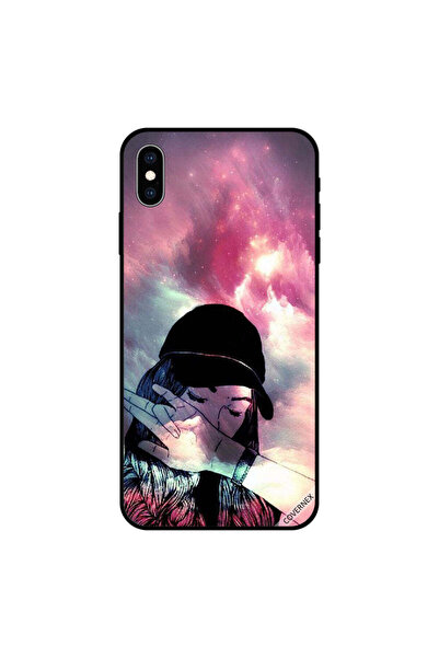Covernex غطاء حماية لهاتف iPhone XS MAX، وجه فتاة مخفي بألوان BG