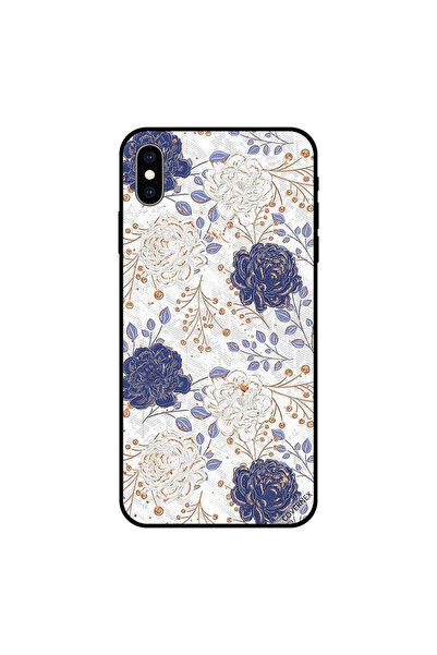 Covernex غطاء حماية لهاتف iPhone XS MAX بنقشة زهور باللونين الأبيض والأزرق