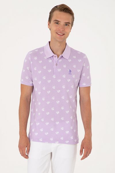 U.S. Polo Assn. Men's Regular Fit Lilac Polo Neck T-Shirt 50299661-Vr034