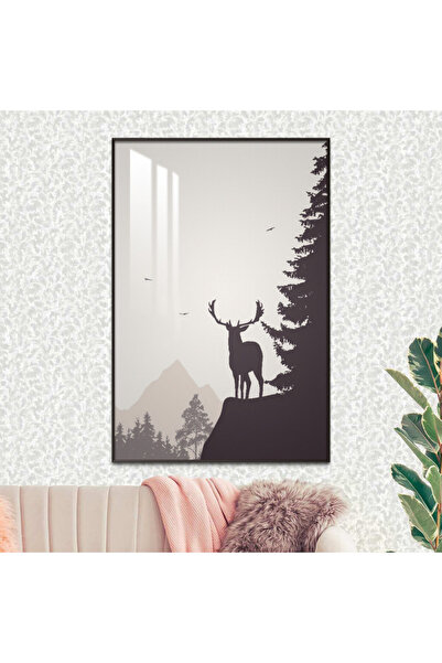 SND لوحة جدارية خشبية فاخرة مع برواز فضي و طبقة من الاكرليك الشفاف