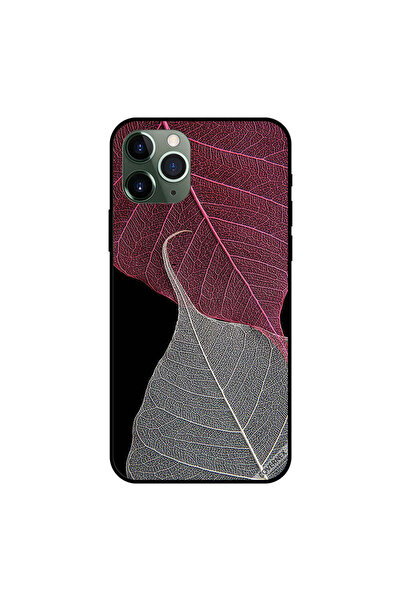 Covernex غطاء حماية عالي الوضوح لهاتف iPhone 11 Pro Max بأوراق رمادية وحمراء