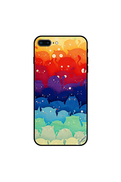 Covernex غطاء حماية لهاتف iPhone 7 Plus برسومات قطط ملونة