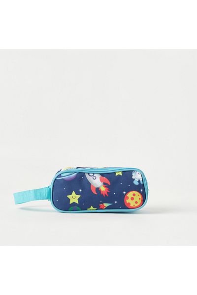 Juniors Space Print Pencil Pouch with Zip Closure