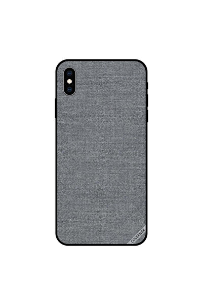 Covernex غطاء حماية لجهاز iPhone XS MAX بنقشة قماش رمادية