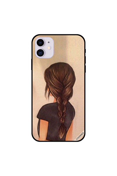 Covernex غطاء حماية لجهاز iPhone 11 بطبعة فتاة لطيفة ذات شعر مطوي وصورة قديمة