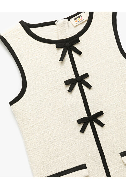 Koton Fiyonk Detaylı Bisiklet Yaka Kolsuz Tüvit Elbise