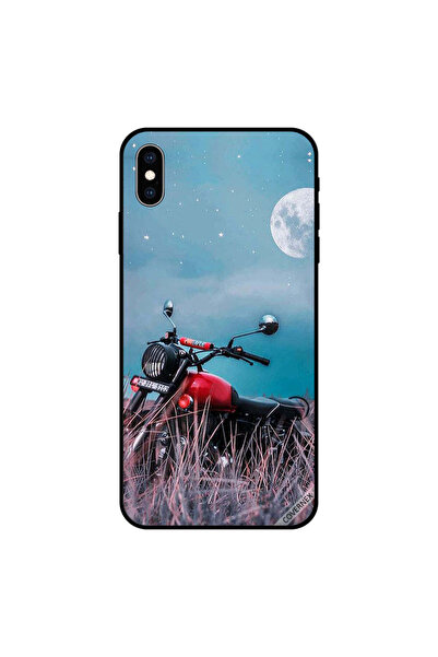 Covernex غطاء حماية لهاتف iPhone XS MAX أحمر بطبعة دراجة وقمر
