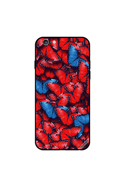Covernex غطاء حماية لجهاز iPhone 6 بنقشة فراشات حمراء وزرقاء