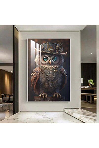 4gdran لوحة جدارية خشبية بتصميم حيوان مع برواز فضي و طبقة من الاكرليك الشفاف