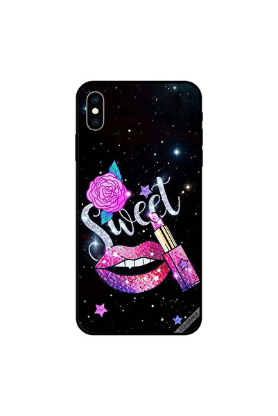 Covernex غطاء حماية لهاتف iPhone XS MAX بنقشة زهور وشفتين وأحمر شفاه