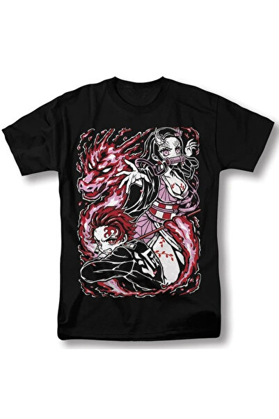 Flood Of Style تي شيرت رجالي منقوش بتصميم الرسوم المتحركة للجنسين تانجيرو كام...