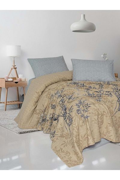 Fixe Fixe Printed Double Bed Cover Set Vera Gray