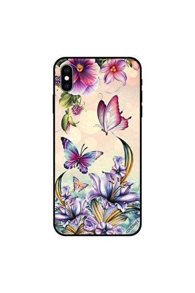 Covernex غطاء حماية لجهاز iPhone XS MAX وردي متعدد الألوان بنقشة فراشات