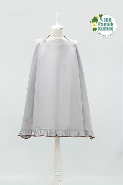 mordesign Ruffled Baby Nursing Cover; Stroller, Stroller Cover, Breastfeeding Bib Ruffle Series Gray