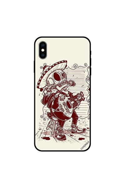 Covernex iPhone XS MAX Case Cover Skull Man Playing Guitar