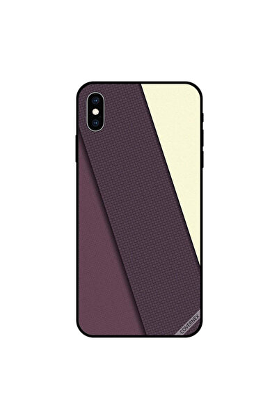Covernex غطاء حماية لجهاز iPhone XS MAX بنمط مخطط بنفسجي داكن