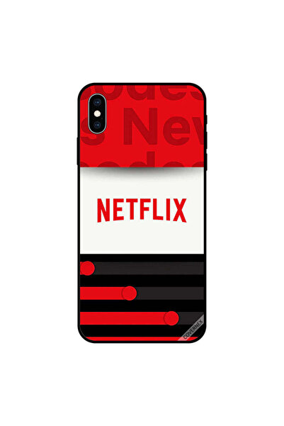 Covernex غطاء حماية لهاتف iPhone XS بخطوط حمراء وسوداء من Netflix