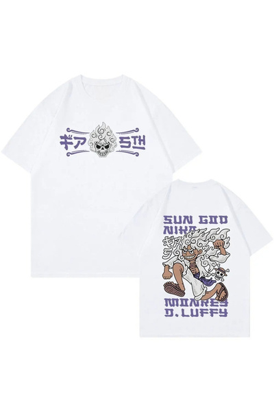 Flood Of Style Ανιμέ μπλουζάκι με σχέδια Unisex Καλοκαιρινό Luffy Zoro Asura