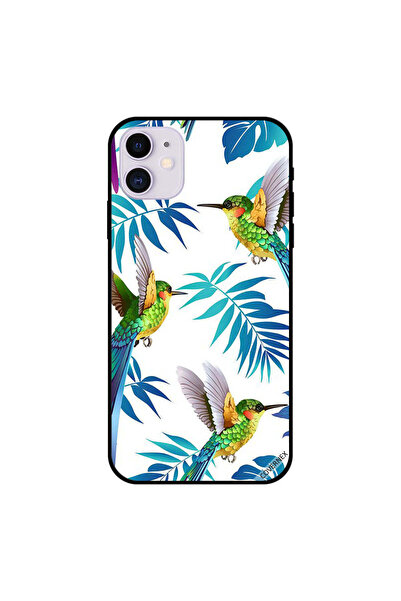 Covernex غطاء حماية لجهاز iPhone 11 برسومات طيور لطيفة وأوراق كبيرة