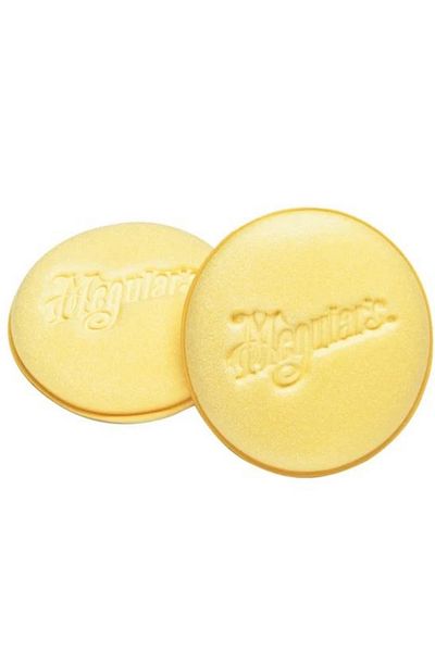 Meguiars Set 2 bureti aplicatori din spuma Meguiar's, 101mm, Yellow Applicator Soft Foam Pad