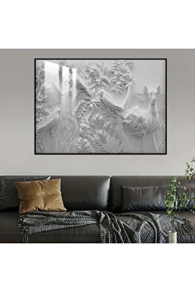 SND لوحة جدارية خشبية مطبوعة بتصميم اللوحة الجبسية مع برواز اسود و طبقة من الاكرليك الشفاف