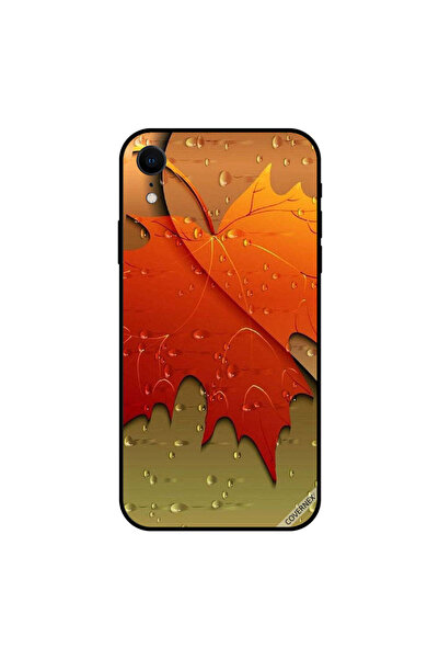 Covernex غطاء حماية لجهاز iPhone XR بنقشة قطرات الماء على أوراق الخريف