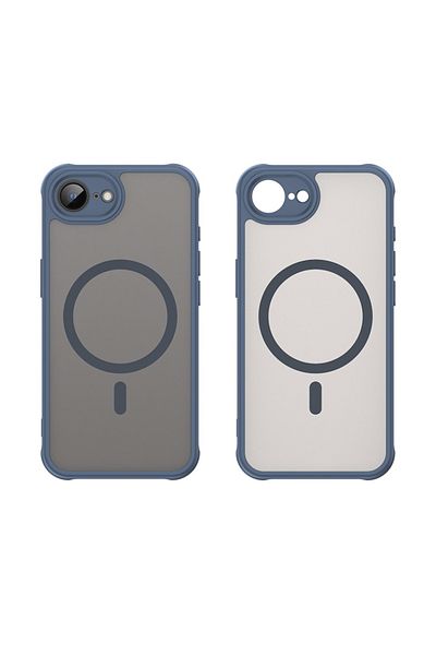 SKYDDAR INNOVATION Carcasă pentru iPhone 16e, HaloFrost MagSafe II, rezistentă la șocuri, set de autocolante, albastru marin
