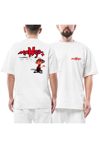 Z zepplin Μπλουζάκι Manga με στάμπα μπροστά πίσω λευκό oversize