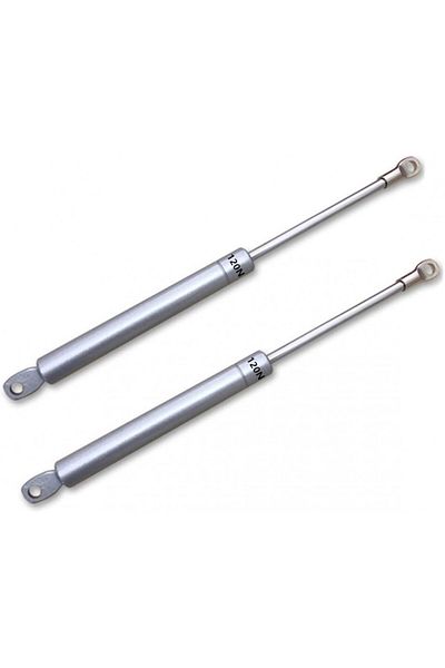 Vencede Set de 2 amortizoare de mobilă Vencede, oțel inoxidabil, argintiu, 25,8 cm
