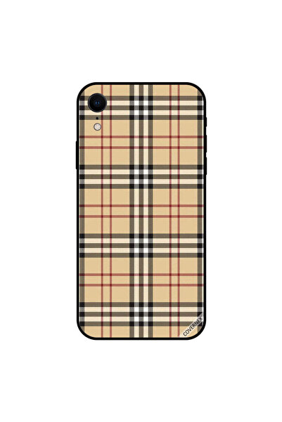 Covernex غطاء حماية لجهاز iPhone XR بخطوط حمراء وسوداء على القماش