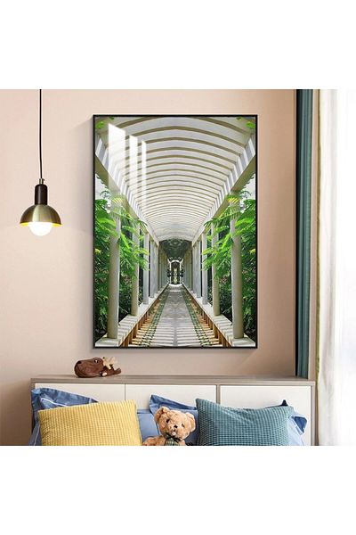 4gdran Luxury wooden wall panel with black frame and clear acrylic layer