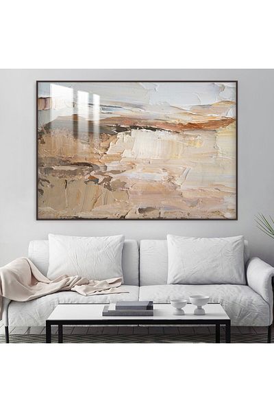 4gdran Luxury wooden wall panel with fine art design, brown frame and clear acrylic layer