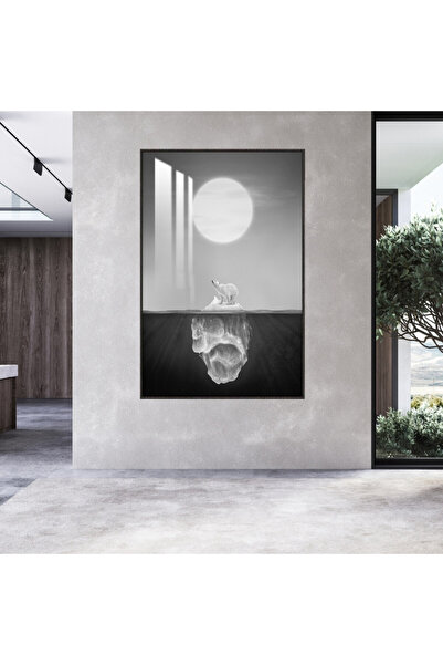 SND لوحة جدارية خشبية فاخرة مع برواز فضي و طبقة من الاكرليك الشفاف