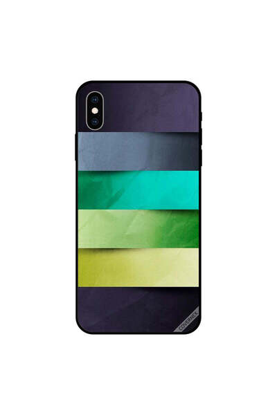 Covernex غطاء حماية لجهاز iPhone XS MAX بنقشة خطوط خضراء وصفراء