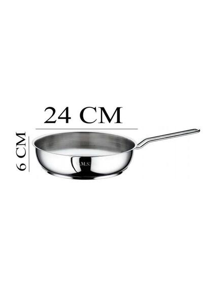 OMS Steel Pan 24X6 cm with Glass Lid