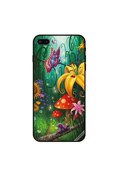 Covernex غطاء حماية لجهاز iPhone 7 Plus برسومات حشرات لطيفة في حديقة الزهور