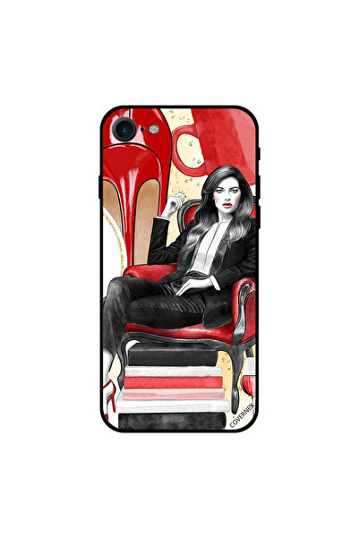 Covernex غطاء حماية لهاتف iPhone 8 بتصميم فتاة بوس باللون الأحمر