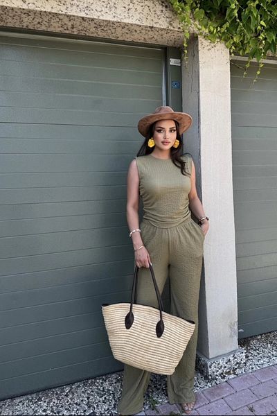 Sorridi Zero Sleeve Draped Seersucker Basic Set of 2