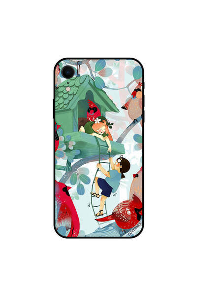 Covernex غطاء حماية لجهاز iPhone XR مطبوع عليه صورة أطفال يلعبون على شجرة